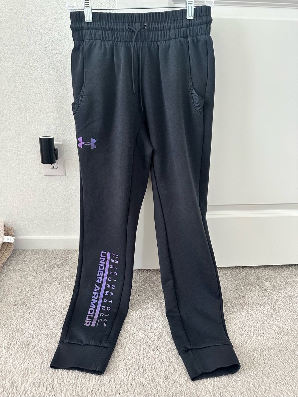 Under Armour Black Sweatpants with White Logo